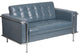 Hercules Lesley Series Contemporary Leather Soft Loveseat, Gray