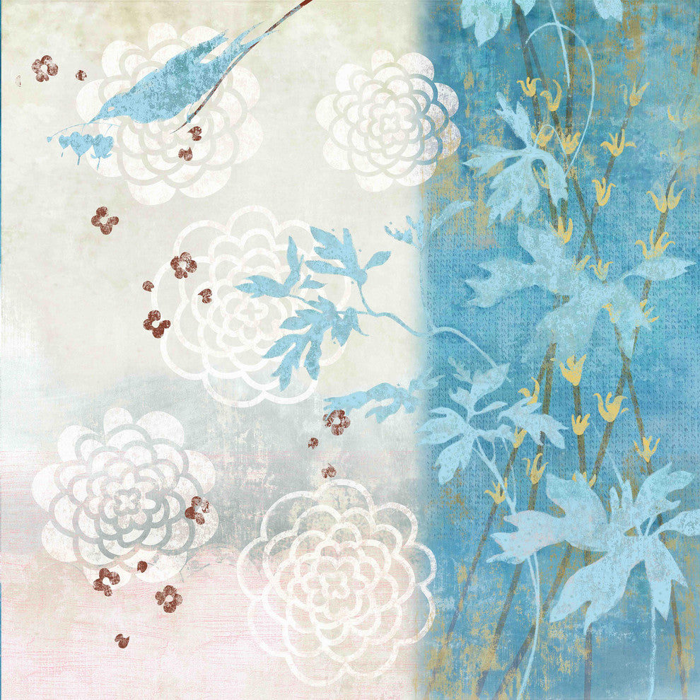 "Chrysanthemum Bird II" Painting Print on Canvas by Evelia
