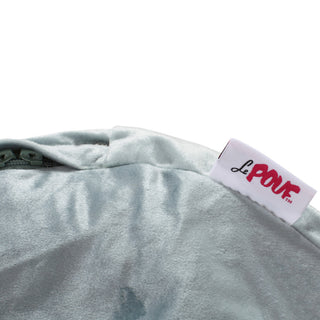 Bleckley Gwinnett Modern Velveteen Cylinder Pouf, Seafoam Blue