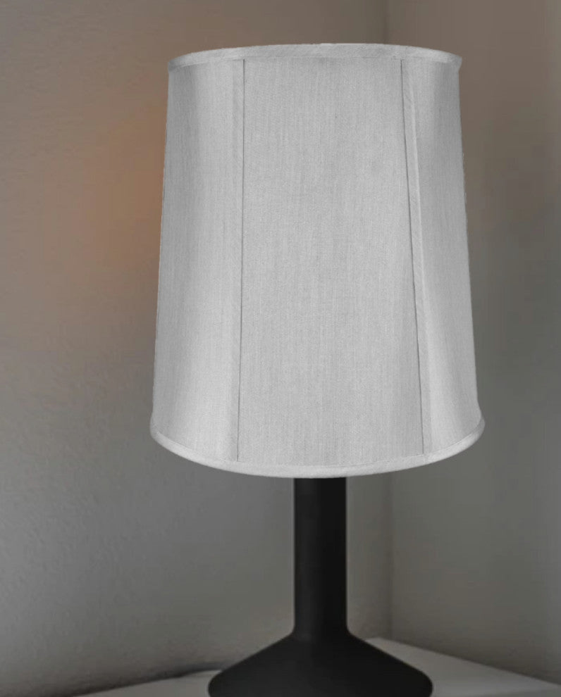 Fabric Drum Deluxe Lamp Shade With Liner 12"x14"x15", Gray