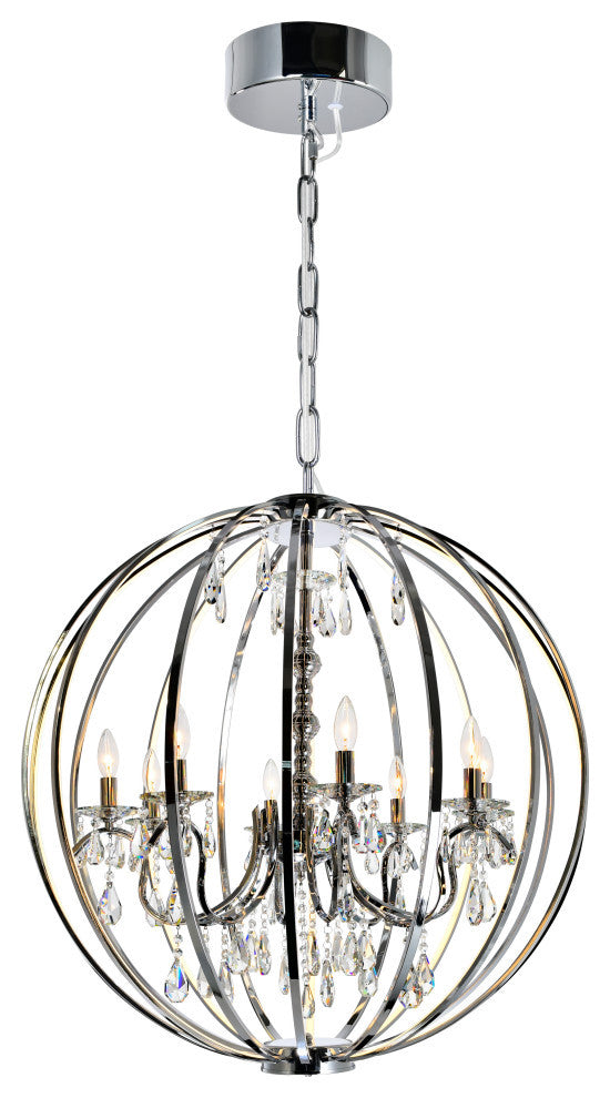 Abia 8 Light Up Chandelier With Chrome Finish
