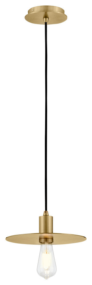 Lark Lulu 10" Small Convertible Pendant Light, Lacquered Brass