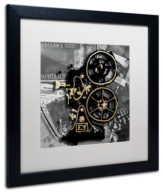 'Movie Projector' Matted Framed Canvas Art by Roderick Stevens