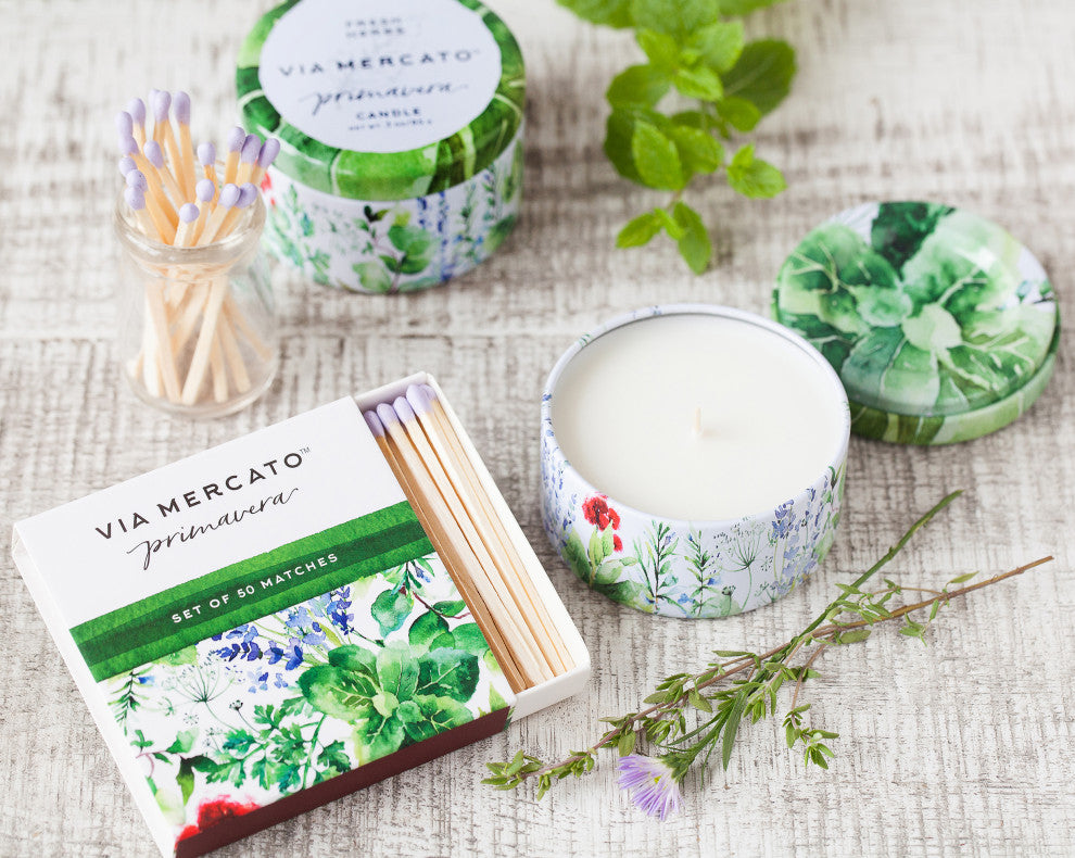 Via Mercato Primavera-3 Oz Candle-Fresh Herbs