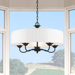 Livex Lighting 5 Light Black Pendant Chandelier