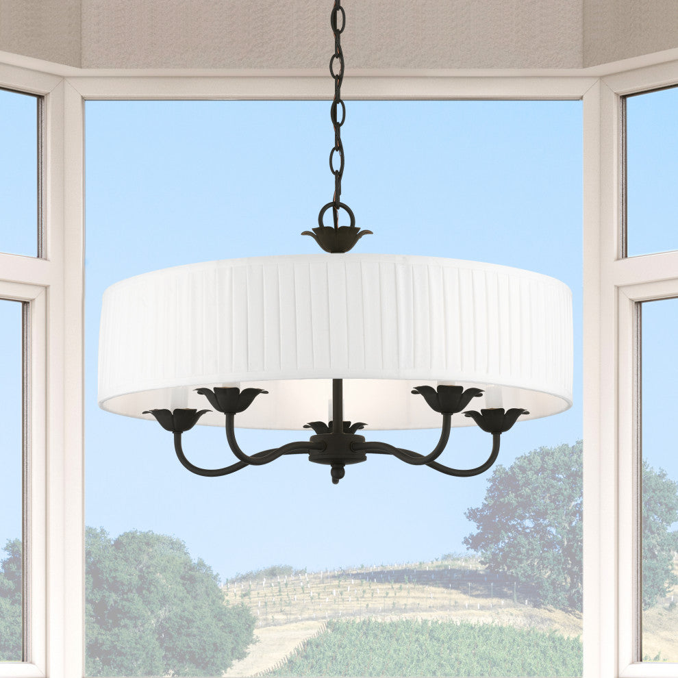 Livex Lighting 5 Light Black Pendant Chandelier