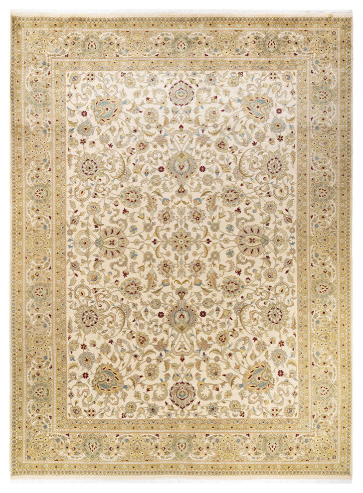 Kalyan, One-of-a-Kind Hand-Knotted Area Rug Ivory, 9'2"x12'5"