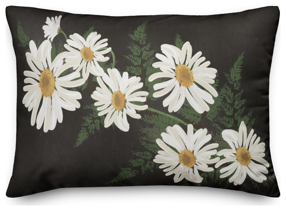 Daisies on Moody Background 14"x20" Spun Poly Pillow