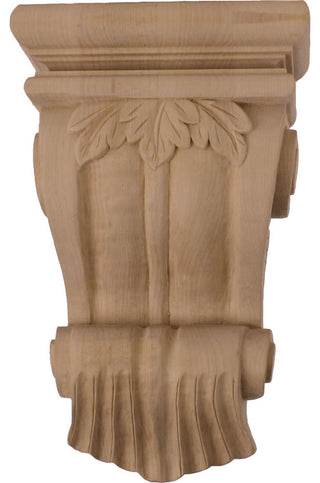 7"W x 3 1/2"D x 11"H Traditional Leaf Corbel, Cherry