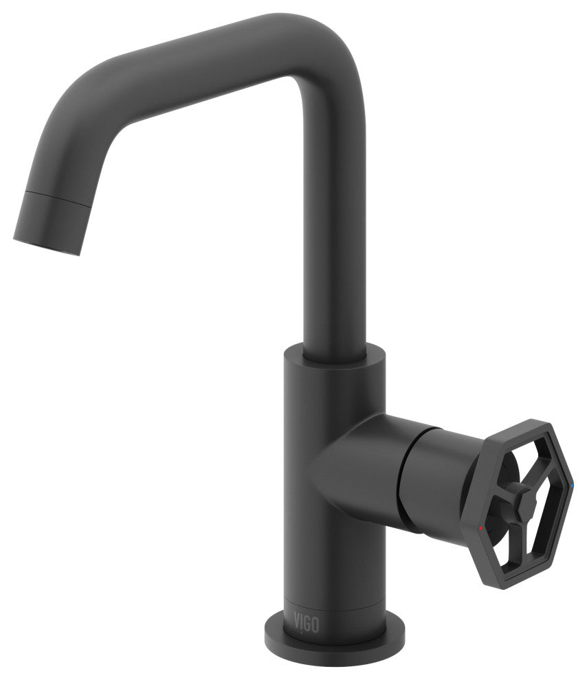 VIGO Ruxton 9" H Single Handle Single Hole Bathroom Faucet, Matte Black, Without Extras