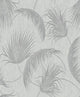 Gray Oasis Foil Leaves Wallpaper