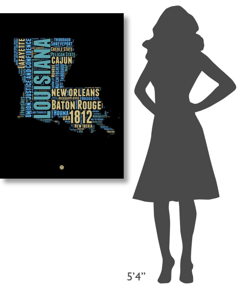 "Louisiana Word Cloud 1" Fine Art Print