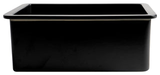 Undermount/Drop Fireclay Prep Sink, Black Matte, 27"x18", Square