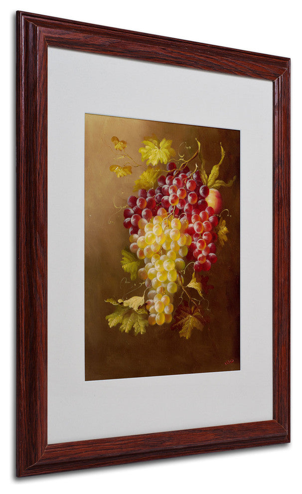 'Still Life with Grapes' Matted Framed Canvas Art by Rio