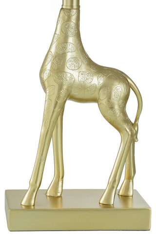 Golden Giraffe Table Lamp, Solid Gold, Navy Blue
