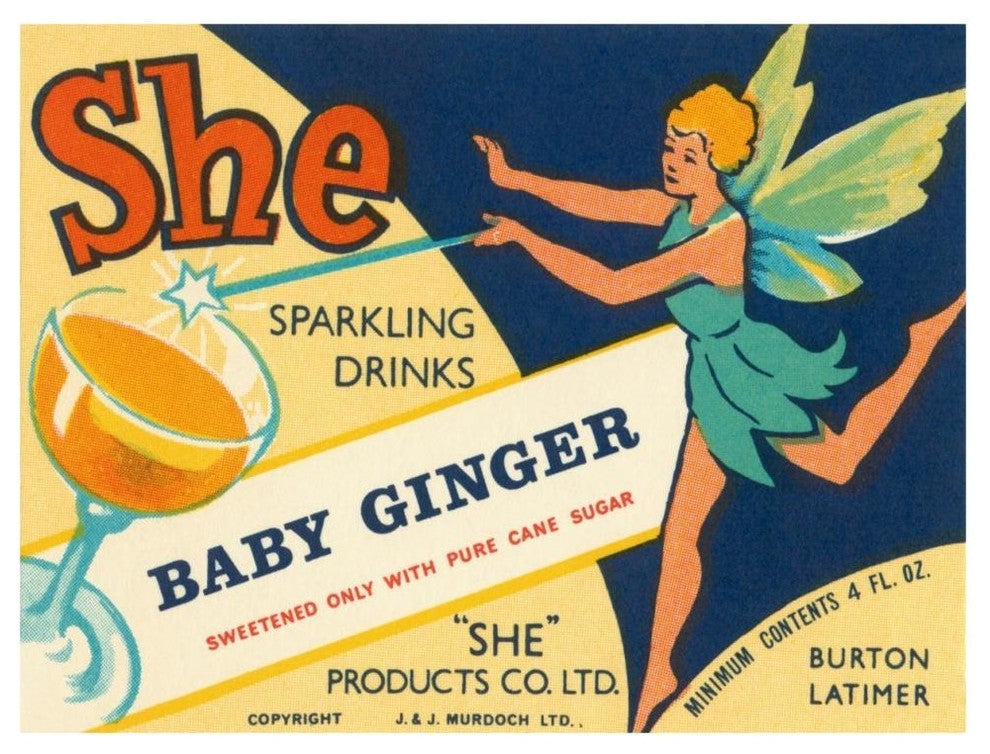 "Baby Ginger" Digital Paper Print by Vintage Booze Labels, 46"x35"