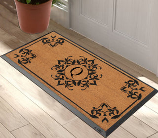 A1HC Hand-Crafted 24"x48" Rubber Coir Double/Single Monogrammed, Q