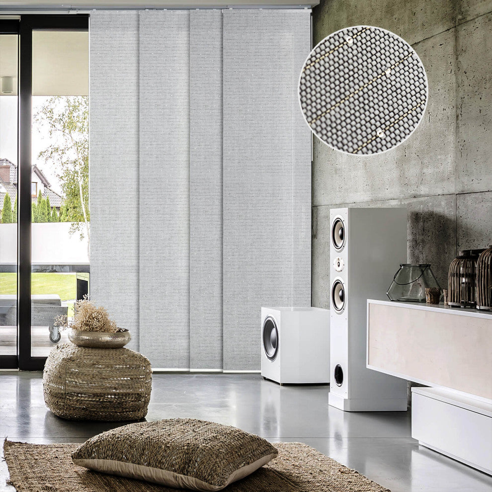 Adjustable Sliding Panel Track Blind 45.8"-86" W x 96" L, Classic, Diamond Silve