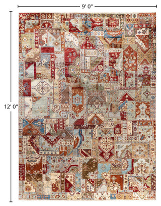 Patchwork One-of-a-Kind Hand-Knotted Area Rug - Multi, 9' 0" x 12' 0"