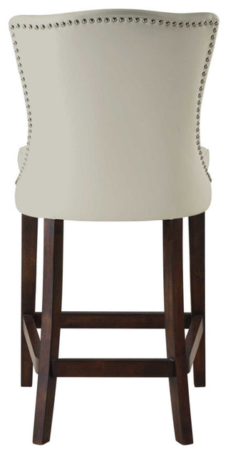Uttermost 23443 Dariela 20"W Birch Wood Frame Kitchen Stool - Cream White /