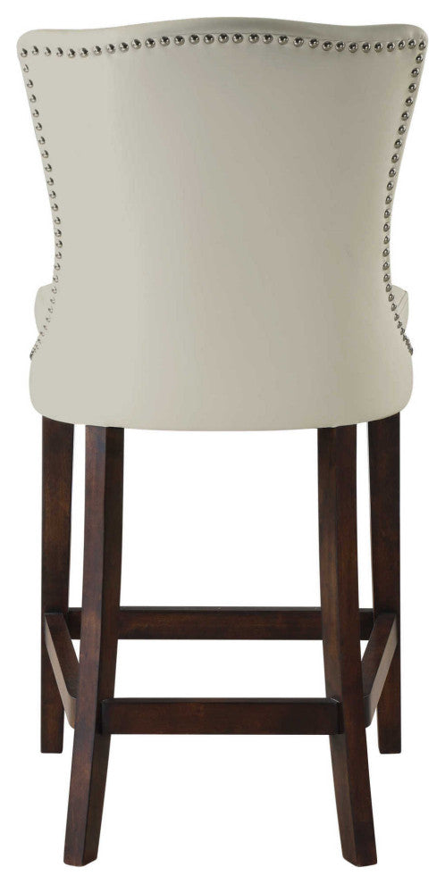 Uttermost 23443 Dariela 20"W Birch Wood Frame Kitchen Stool - Cream White /