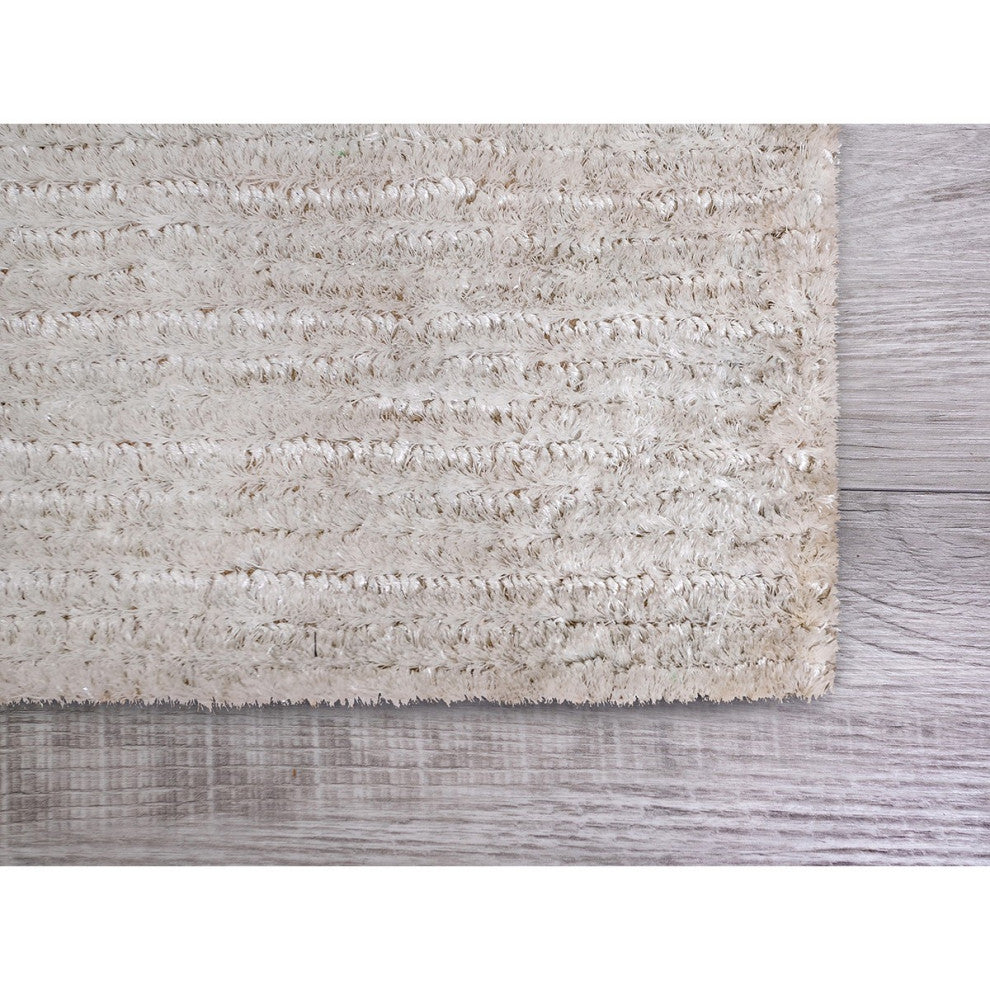 2" x 8" White Modern Shimmery Runner Rug