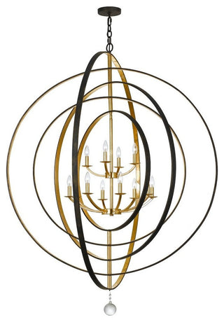 Luna 12 Light Bronze & Gold Chandelier