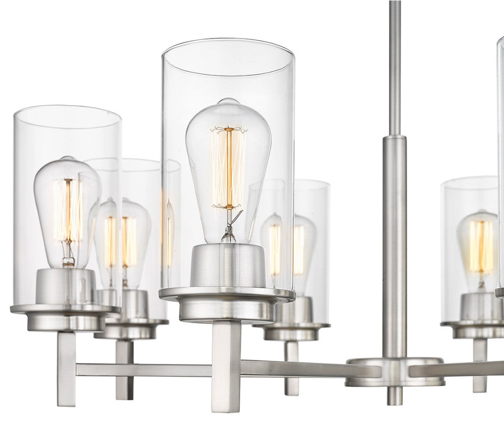 8 Light 30" Brushed Nickel Chandelier