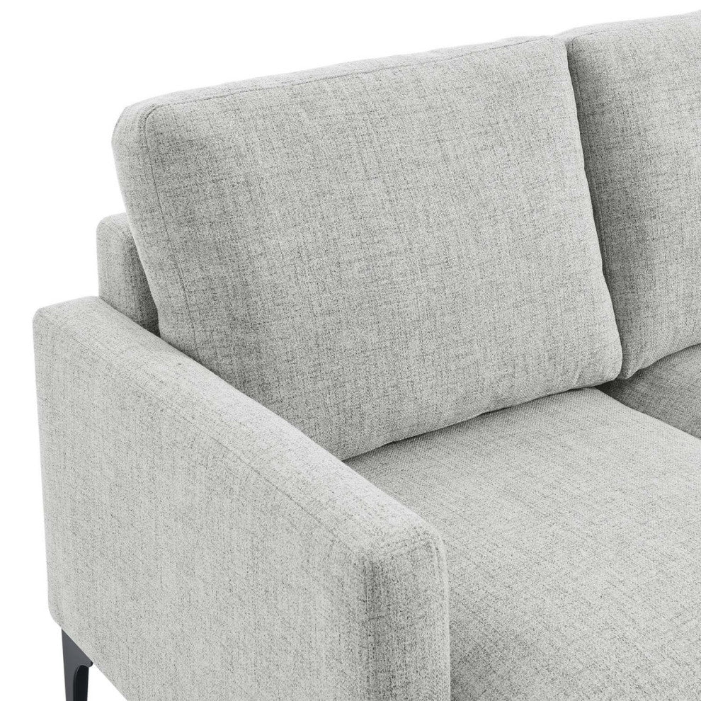 Sectional Sofa Couch, Light Gray, Fabric, Modern