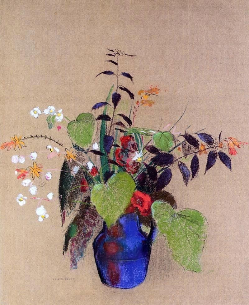 Odilon Redon Flowers in a Blue Jug, Gallery Wrapped Canvas Print, 20"x25"