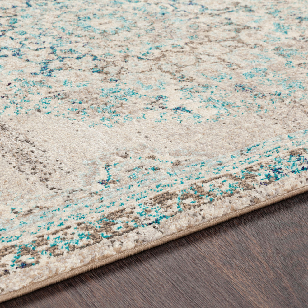 Morocco Updated Traditional Light Gray, Camel Area Rug, 2'x3'