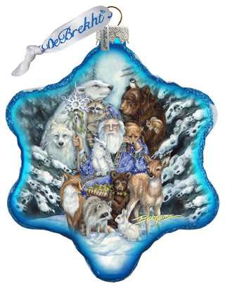 Gather, Peace Father Winter Glass Ornament