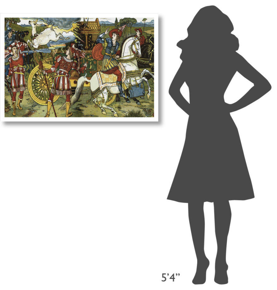 "Hind in the Wood - Leap" Digital Paper Print by Walter Crane, 38"x26"