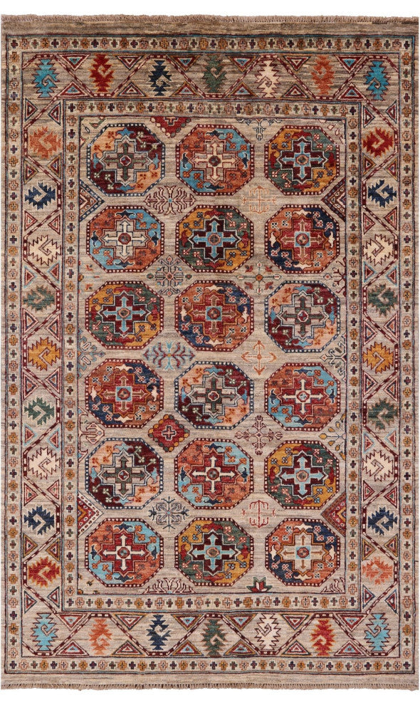 3' 11" X 6' 1" Bokhara Handmade Wool Rug - Q12476