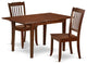 3Pc Rectangular 42/53.5 Inch Table With 12 In Leaf, 2 Vertical Slatted Chairs