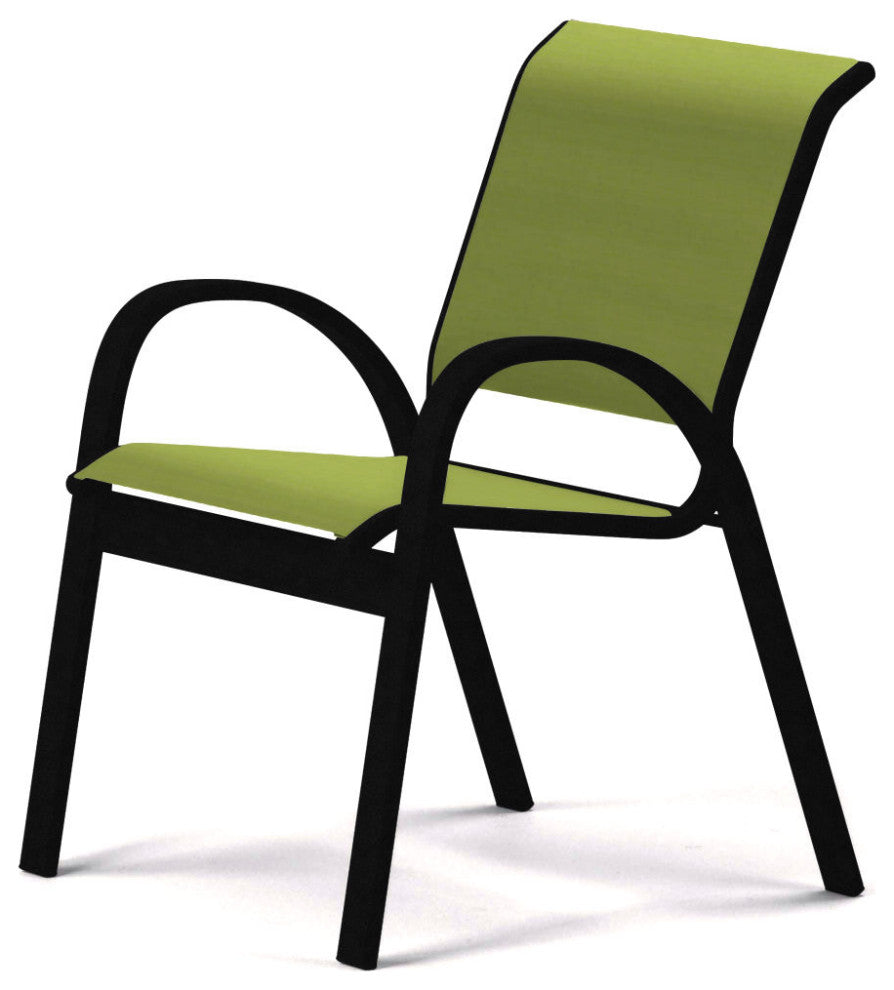 Aruba II Sling Cafe Chair, Textured Black, Lime