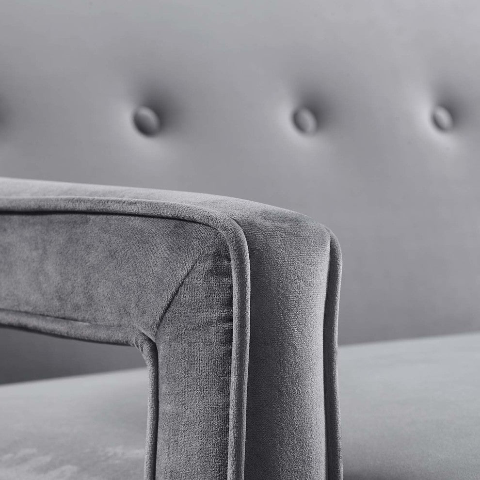 Concur Button Tufted Upholstered Velvet Sofa