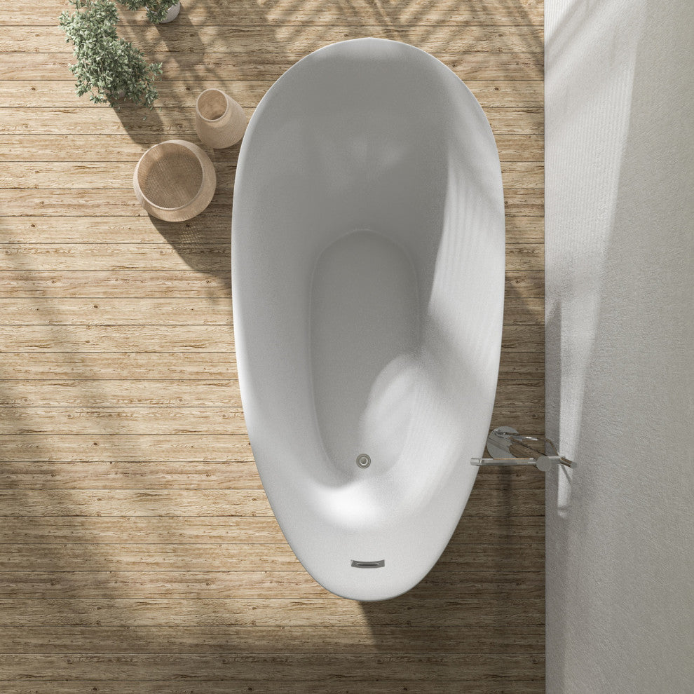 Loja 67" x 33" Soaking Bathtub, White Finish