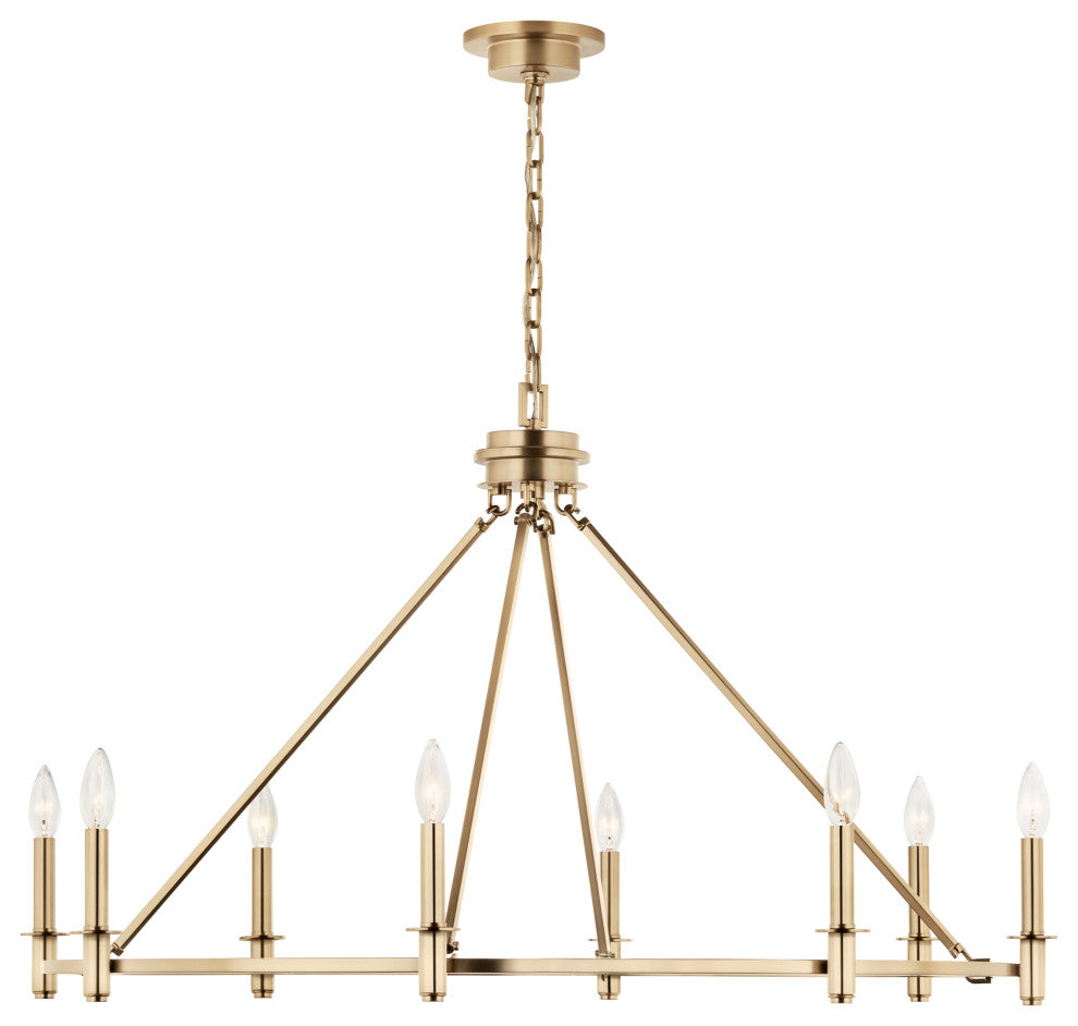 Carrick Chandelier, Black, Champagne Bronze, 8 Light