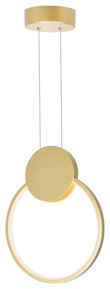 Pulley 10 in LED Satin Gold Mini Pendant