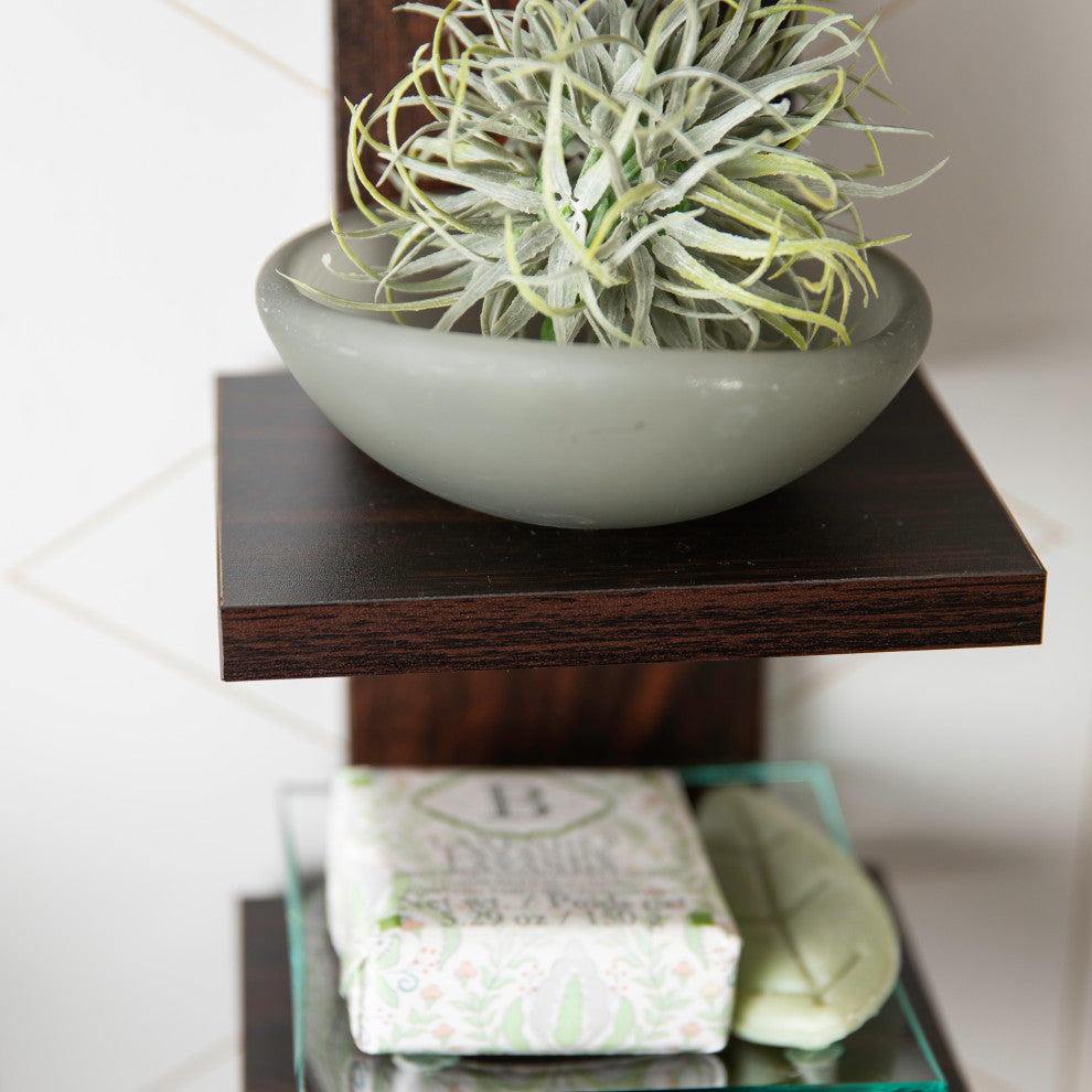 Danya B. Utility Column Spine Wall Shelves, Walnut