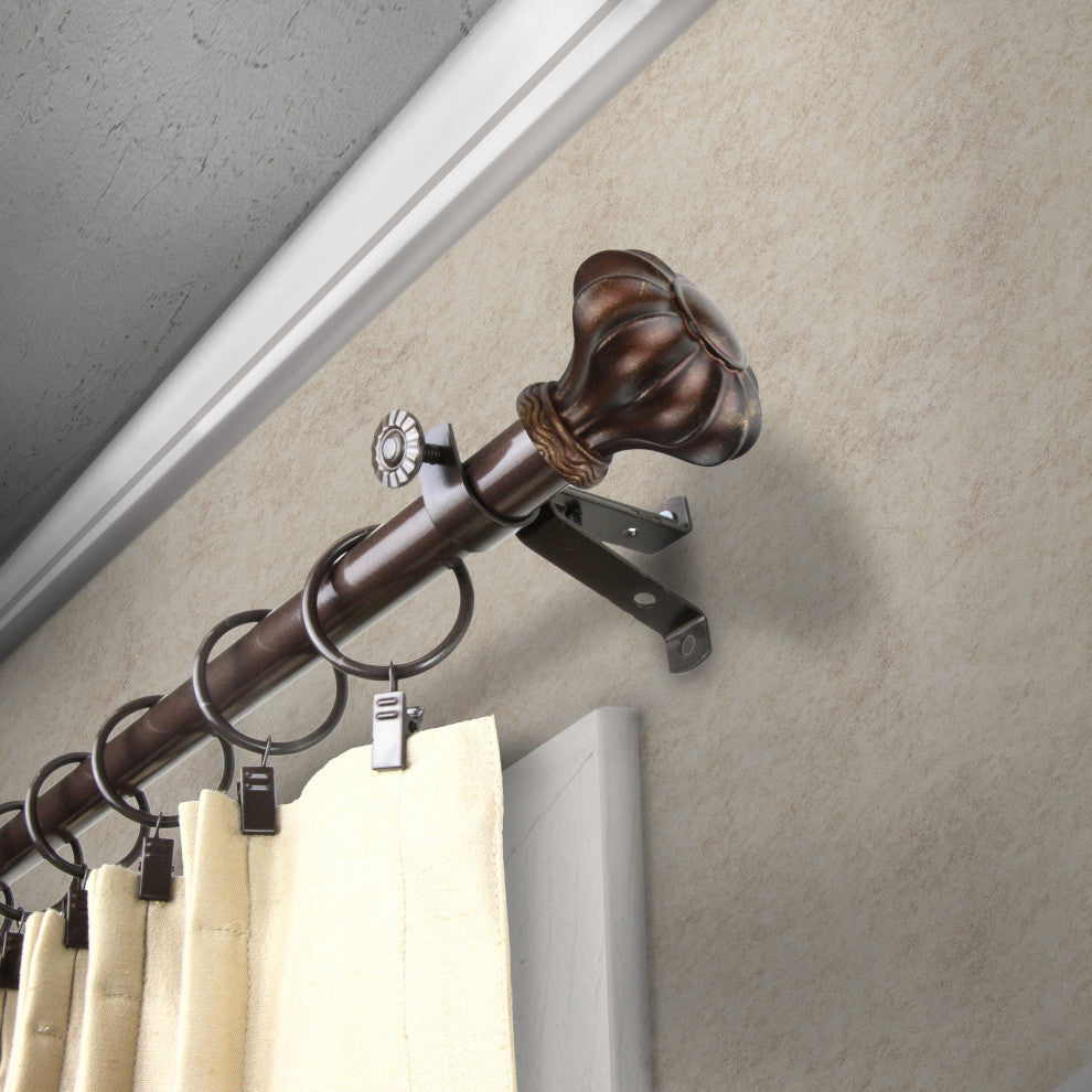 Maurice 13/16 inch dia. Curtain Rod, Cocoa, 28"-48"