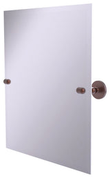 Frameless Rectangular Beveled Edge Tilt Mirror, Antique Copper