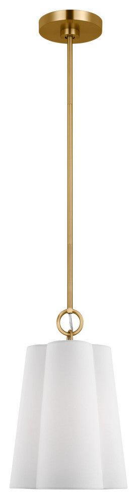 Bronte 1-Light Indoor Small Hanging Shade Ceiling Light, Burnished Brass Gold