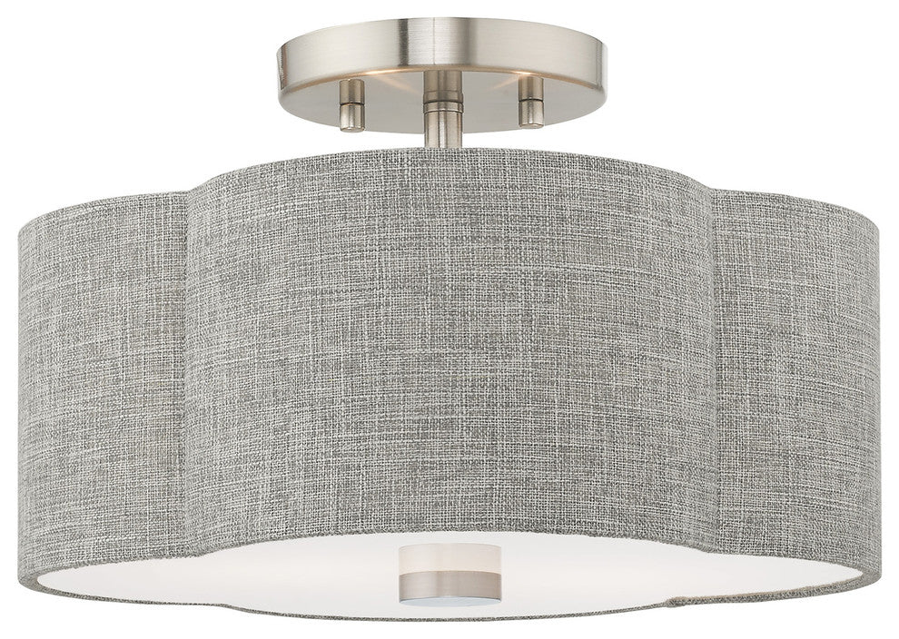Livex Lighting Brushed Nickel 2-Light Ceiling Mount