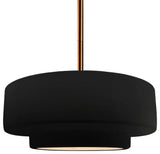 Radiance Medium Tier Pendant, Carbon Black Frame, Brushed Brass, Rigid Stem Kit