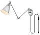 1 Light Chrome Swing Arm Plug, Wall Sconce