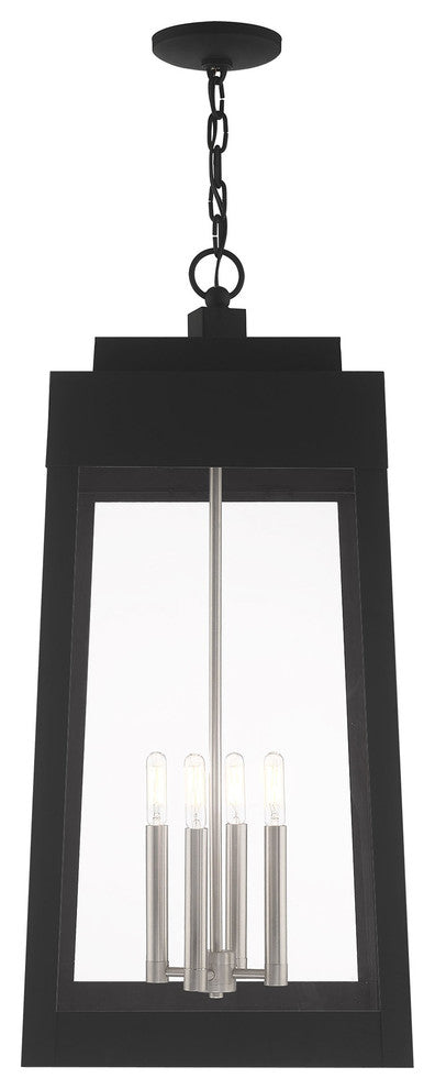 Livex Lighting Black 4-Light Outdoor Pendant Lantern
