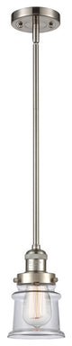 Small Canton 1-Light Mini Pendant, Brushed Satin Nickel, Clear