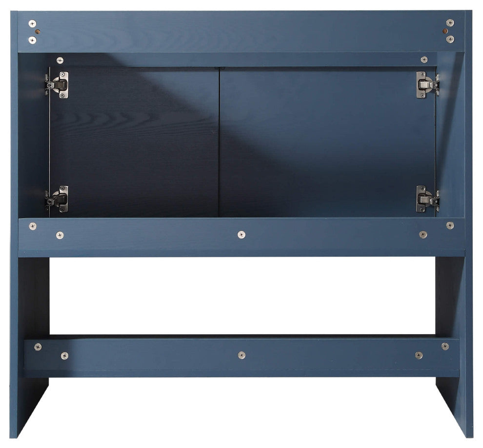 Phoenix Bath Vanity With Ceramic Sink - Full Assembly Required, Navy Blue, 36 Inch